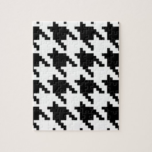 Houndstooth Check Patroon met 8 bits Pixel Legpuzzel (Verticaal)