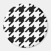 Houndstooth Check Patroon met 8 bits Pixel Magneet (Voorkant)