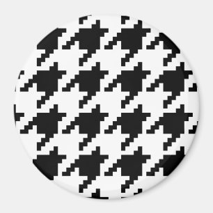 Houndstooth Check Patroon met 8 bits Pixel Magneet