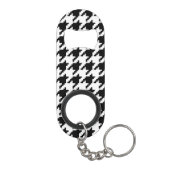 Houndstooth Check Patroon met 8 bits Pixel Mini Flessenopener (Achterkant)