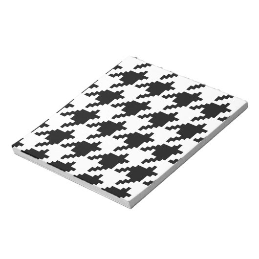Houndstooth Check Patroon met 8 bits Pixel Notitieblok (Linkerzijde)
