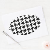 Houndstooth Check Patroon met 8 bits Pixel Ovale Sticker (Envelop)