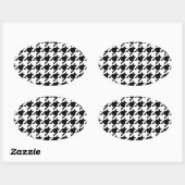 Houndstooth Check Patroon met 8 bits Pixel Ovale Sticker (Vel)