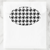 Houndstooth Check Patroon met 8 bits Pixel Ovale Sticker (Tas)