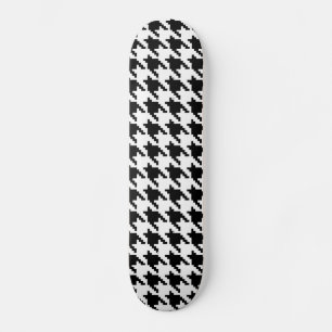 Houndstooth Check Patroon met 8 bits Pixel Persoonlijk Skateboard
