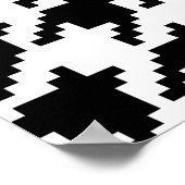 Houndstooth Check Patroon met 8 bits Pixel Poster (Hoek)