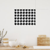 Houndstooth Check Patroon met 8 bits Pixel Poster (Keuken)