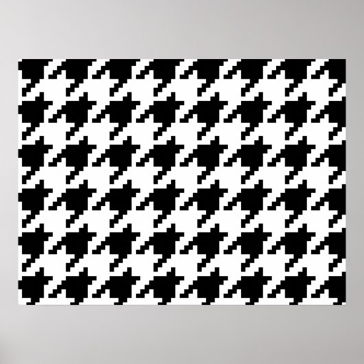 Houndstooth Check Patroon met 8 bits Pixel Poster (Voorkant)