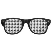 Houndstooth Check Patroon met 8 bits Pixel Retro Zonnebril (Voorkant)