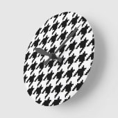 Houndstooth Check Patroon met 8 bits Pixel Ronde Klok (Hoek)