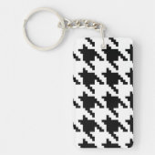 Houndstooth Check Patroon met 8 bits Pixel Sleutelhanger (Voorkant)