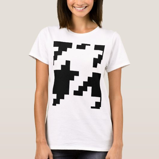 Houndstooth Check Patroon met 8 bits Pixel T-shirt (Voorkant)