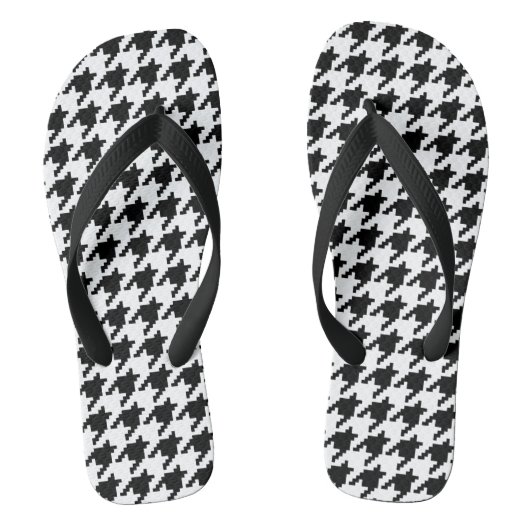 Houndstooth Check Patroon met 8 bits Pixel Teenslippers (Voetbed)