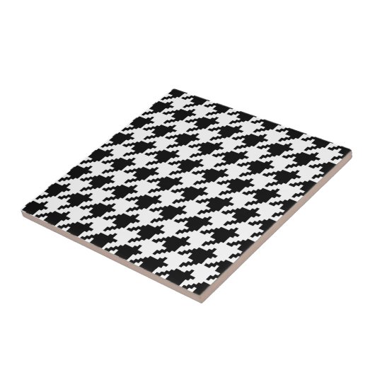 Houndstooth Check Patroon met 8 bits Pixel Tegeltje (Zijkant)