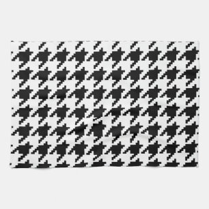 Houndstooth Check Patroon met 8 bits Pixel Theedoek