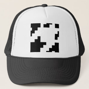 Houndstooth Check Patroon met 8 bits Pixel Trucker Pet