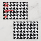 Houndstooth Check Patroon met 8 bits Pixel Visitekaartje (Voorkant / Achterkant)