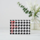 Houndstooth Check Patroon met 8 bits Pixel Visitekaartje (Staand voorkant)