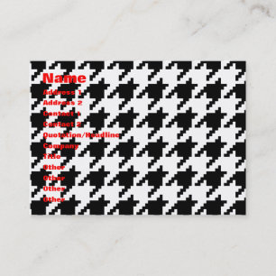 Houndstooth Check Patroon met 8 bits Pixel Visitekaartje