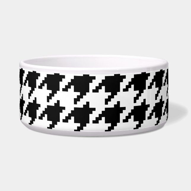 Houndstooth Check Patroon met 8 bits Pixel Voerbakje (Voorkant)