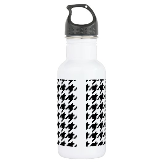 Houndstooth Check Patroon met 8 bits Pixel Waterfles (Achterkant)