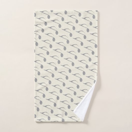 Houndstooth Chic Musical Notes Patroon Bad Handdoek (Handdoek)