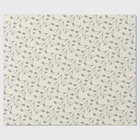 Houndstooth Chic Musical Notes Patroon Cadeaupapier (Vlak)