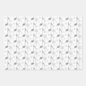 Houndstooth Chic Musical Notes Patroon Inpakpapier Vel (Voorkant 3)