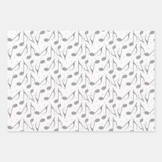 Houndstooth Chic Musical Notes Patroon Inpakpapier Vel (Voorkant)