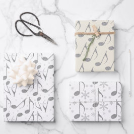Houndstooth Chic Musical Notes Patroon Inpakpapier Vel