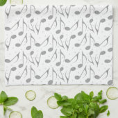 Houndstooth Chic Musical Notes Patroon Theedoek (Gevouwen)