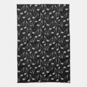 Houndstooth Chic Musical Notes Patroon Theedoek (Verticaal)