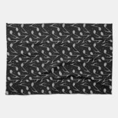 Houndstooth Chic Muzieknote Pattern Theedoek (Horizontaal)