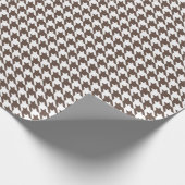 Houndstooth Chocolate Brown Wrapping Paper Cadeaupapier (Hoek)
