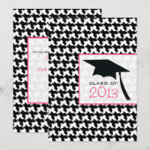 Houndstooth Class of 2013 Afstuderen Invitation Kaart (Voorkant / Achterkant)