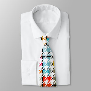 Houndstooth Colorful Abstract modern Art Pattern. Stropdas