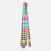 Houndstooth Colorful Abstract modern Art Pattern. Stropdas (Voorkant)