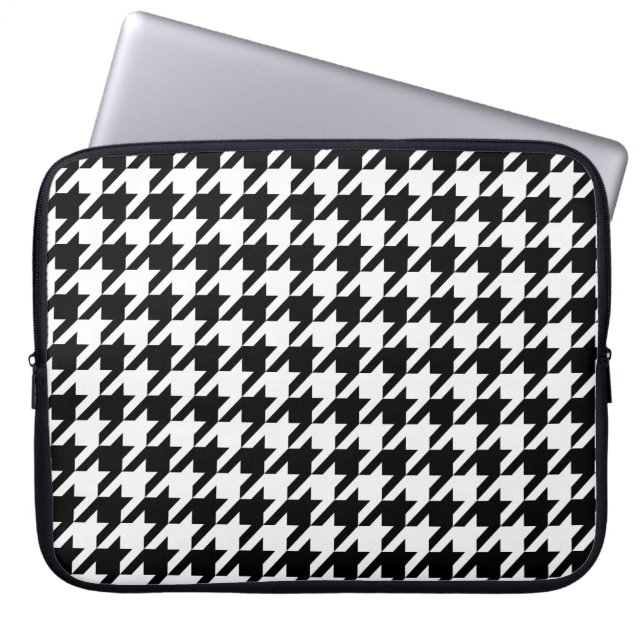 houndstooth-controlepatroon laptop sleeve (Voorkant)