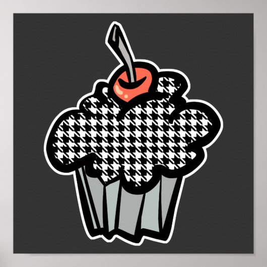 houndstooth cupcake poster (Voorkant)