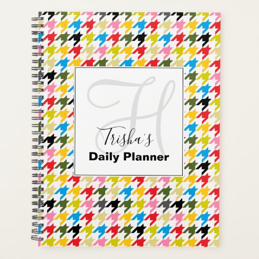Houndstooth dagelijkse planner met jouw naam - HAM (Voorkant)