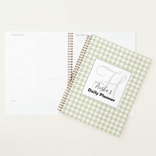 Houndstooth dagelijkse planner met uw naam - HAMbW (Display)
