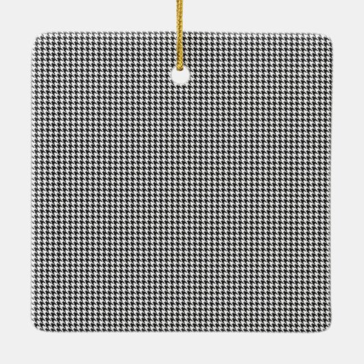 Houndstooth Dome Kerstfeestdag Fotokaart Keramisch Ornament (Achterkant)