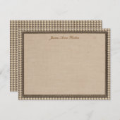Houndstooth Elegant - Aangepaste platte notitiekaa Kaart (Voorkant / Achterkant)