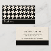 Houndstooth Elegant Retro Modern Stylish Classy Visitekaartje (Voorkant / Achterkant)