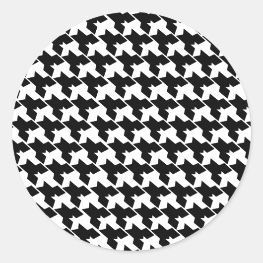 Houndstooth Envelope Seal Ronde Sticker (Voorkant)