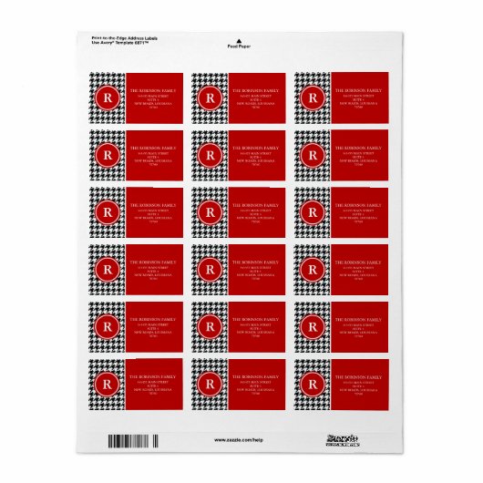 Houndstooth Etiket (Full Sheet)
