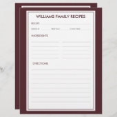 Houndstooth familienaam recept invoegen (Voorkant / Achterkant)