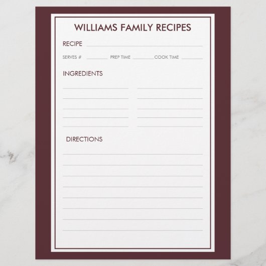 Houndstooth familienaam recept invoegen (Achterkant)