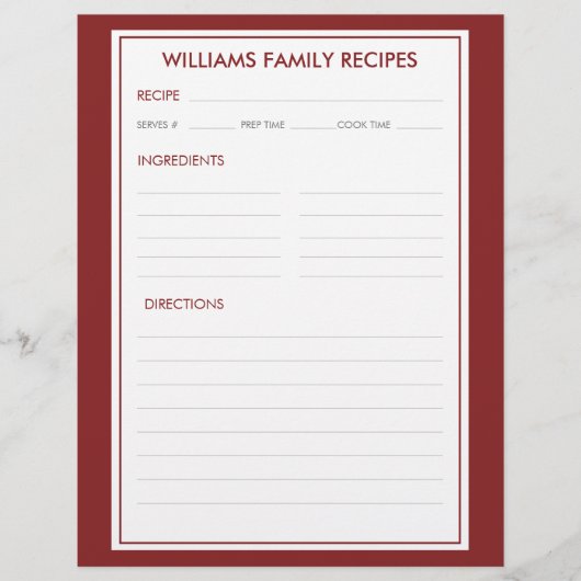 Houndstooth familienaam recept invoegen (Voorkant)