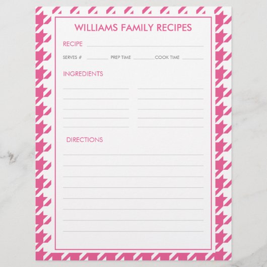 Houndstooth familienaam Recept invoegen (Voorkant)